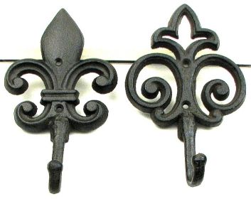 Fleur De Lis Hooks Set of 2