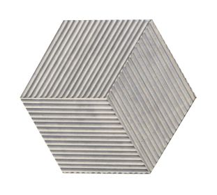Hexagon natural marble tile, Carrara Gray marble, natural stone, for wall, OL textured finished, 3D fluted marble
