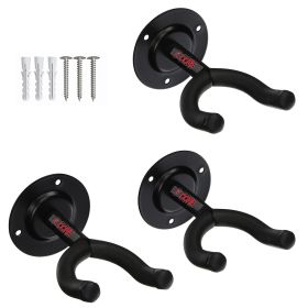 5 CORE Guitar Wall Mount Hanger Hook With Soft Padding for Acoustic Classical Electric Bass Guitars - GH ST 3PCS