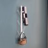 Vertical Eight Hook Coat Rack Wall Mount - White