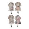 Vintage Print Wall Decor with Four Metal Hooks, Set of 4, Multicolor