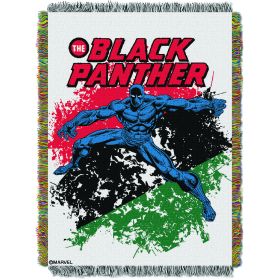 Black Panther - Panther Defend Licensed 48"x 60" Woven Tapestry Throw by The Northwest Company