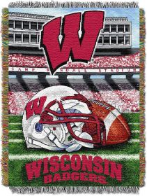 Wisconsin OFFICIAL Collegiate "Home Field Advantage" Woven Tapestry Throw