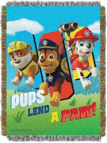 Paw Patrol - Lend A Paw Licensed 48"x 60" Woven Tapestry Throw by The Northwest Company