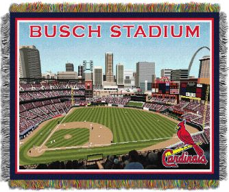 New Busch Stadium OFFICIAL Major League Baseball; "Stadium" 48"x 60" Woven Tapestry Throw by The Northwest Company