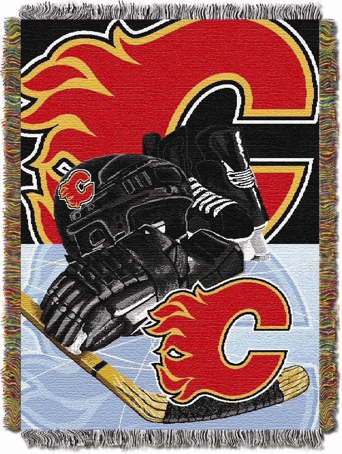 Flames Official National Hockey League Home Ice Advantage Woven Tapestry Throw