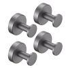 Round Base Wall Hanging Coat Hook with Screws- Gun Grey Towel Hook; 4 Pack; for Entry Shoe Cabinet; Wardrobe Bathroom Bedroom Furniture Hardware