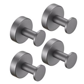 Round Base Wall Hanging Coat Hook with Screws- Gun Grey Towel Hook; 4 Pack; for Entry Shoe Cabinet; Wardrobe Bathroom Bedroom Furniture Hardware