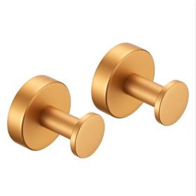 Round Base Wall Hanging Towel Hook with Screws- Brushed Gold Coat Hook; 2 Pack; for Entry Shoe Cabinet; Wardrobe Bathroom Bedroom Furniture Hardware