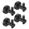 Round Base Wall Hanging Hook with Screws- Matte Black Hook; 4 Pack; for Entry Shoe Cabinet; Wardrobe Bathroom Bedroom Furniture Hardware