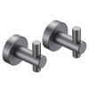 Round Base Wall Hanging Hook - Gun Grey Hook; 2 Pack; for Entry Shoe Cabinet; Wardrobe Bathroom Bedroom Furniture Hardware