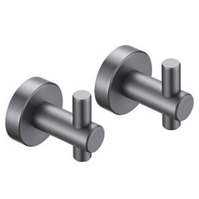 Round Base Wall Hanging Hook - Gun Grey Hook; 2 Pack; for Entry Shoe Cabinet; Wardrobe Bathroom Bedroom Furniture Hardware