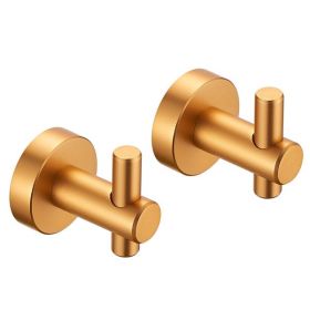 Round Base Wall Hanging Hook with Screws- Brushed Gold Hook; 2 Pack; for Entry Shoe Cabinet; Wardrobe Bathroom Bedroom Furniture Hardware