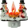 2024 Plug-In Resin 3D Flameless Candle Night Light - Snowman Flameless Campfire Night Light, Perfect For Christmas Decoration And Bedroom Atmosphere