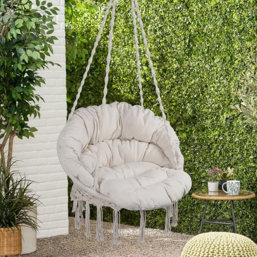 Hammock Chair Macrame Swing Max 330 Lbs Hanging Cotton Rope Hammock Swing Chair for Indoor and Outdoor with Cushion Hammock Chair Macrame Swing Max 330 Lbs Hanging Cotton Rope Hammock Swing Chair for Indoor and Outdoor with Cushion