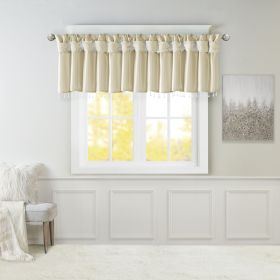 Lightweight Faux Silk Valance With Beads Champagne 50x26"