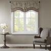 Jacquard Window Rod Pocket Valance With Beads Blue/Brown 50x18"