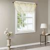 Diamond Sheer Embroidered Waterfall Valance Ivory 38x46"
