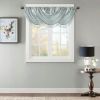 Faux Silk Waterfall Embellished Valance Dusty Aqua 38x46"