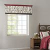 Embroidered Window Valance Red 50x18"