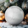 Mirror Disco Ball 16 In Silver Party Large Disco Ball with Hanging Ring