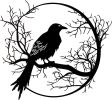 Metal Raven Crow Decor - Gothic Halloween Black Metal Wall Art Sign - Unique Halloween Garden Decor