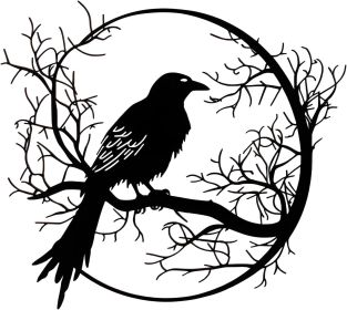 Metal Raven Crow Decor - Gothic Halloween Black Metal Wall Art Sign - Unique Halloween Garden Decor