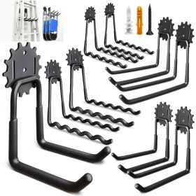Garage wall hooks 9-piece, heavy duty garage hooks with extra soldering points, hanging garage hooks