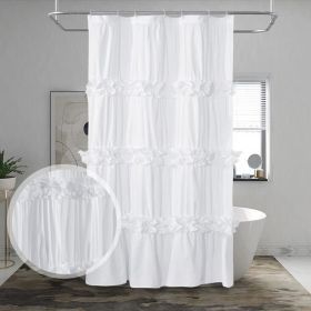 Single Shabby Elegance Ruffle Shower Curtain 72 x 36 inches