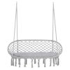 Outsunny 2-Person Hammock Chair Macrame Swing with Soft Cushion, Hanging Cotton Rope Chair for Indoor Outdoor Home Patio Backyard, Grey