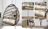 Swing Hammock Egg Basket Chairs Without Stand Indoor Outdoor, UV Resistant Cushion Hanging Chair
