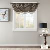 Faux Silk Waterfall Embellished Valance Pewter 38x46"