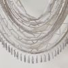 Diamond Sheer Embroidered Waterfall Valance Grey 38x46"