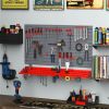 54 Piece Tool organizer with 50 Hooks ,Pegboard and Shelf Tool Organizer Wall Mounted DIY Storage
