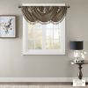 Faux Silk Waterfall Embellished Valance Bronze 38x46"