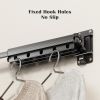 Wall Mounted Laundry Drying Rack, Collapsible/ Retractable (Tri-Fold), Space Saving Clothes Hanger w/ Additional Bar