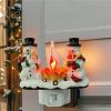 2024 Plug-In Resin 3D Flameless Candle Night Light - Snowman Flameless Campfire Night Light, Perfect For Christmas Decoration And Bedroom Atmosphere
