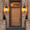 1-pack Classic Outdoor Wall Lantern, Black Vintage Wall Sconce with Bubble Glass, Weatherproof Exterior Light Fixture for Porch, Patio