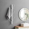 Vertical Eight Hook Coat Rack Wall Mount - White