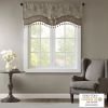 Jacquard Window Rod Pocket Valance With Beads Blue/Brown 50x18"