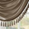 Faux Silk Waterfall Embellished Valance Bronze 38x46"