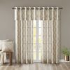 Fretwork Print Grommet Top Window Valance Beige/Grey 50x18"