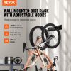VEVOR Bike Storage Rack, 2 Bike Racks, Wall Mount Bike Storage Hanger, Home and Garage Organizer, Customizable for Various Bike Sizes