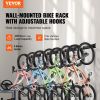 VEVOR Bike Storage Rack, 8 Bike Racks and 7 Helmets Hooks, Wall Mount Bike Storage Hanger, Home & Garage Organizer