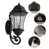 27"(H) 1-Pack Outdoor Wall Lantern with Dusk to Dawn Sensor, Black Weatherrproof Exterior Light Fixture with Clear Bubble Glass