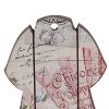 Vintage Print Wall Decor with Four Metal Hooks, Set of 4, Multicolor