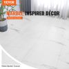 VEVOR Self Adhesive Vinyl Floor Tiles 390 x 23.6 inch, 1.5mm Thick Peel & Stick, White Marble Texture DIY Flooring for Kitchen, Dining Room