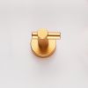 Round Base Wall Hanging Hook with Screws- Brushed Gold Hook; 2 Pack; for Entry Shoe Cabinet; Wardrobe Bathroom Bedroom Furniture Hardware