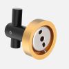 Round Base Wall Hanging Hook with Screws- Black Gold Hook; 2 Pack; for Entry Shoe Cabinet; Wardrobe Bathroom Bedroom Furniture Hardware