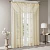 Diamond Sheer Embroidered Waterfall Valance Ivory 38x46"